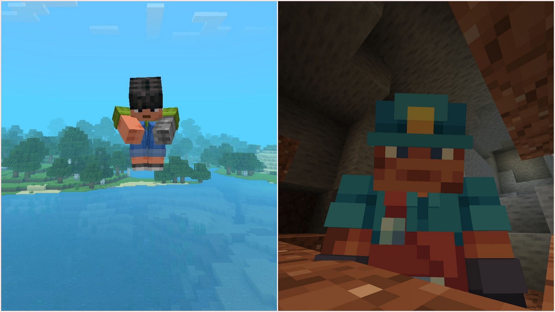 The add-on update also brings various facial expressions and player animations (Image via Sportskeeda Gaming || Mojang Studios)